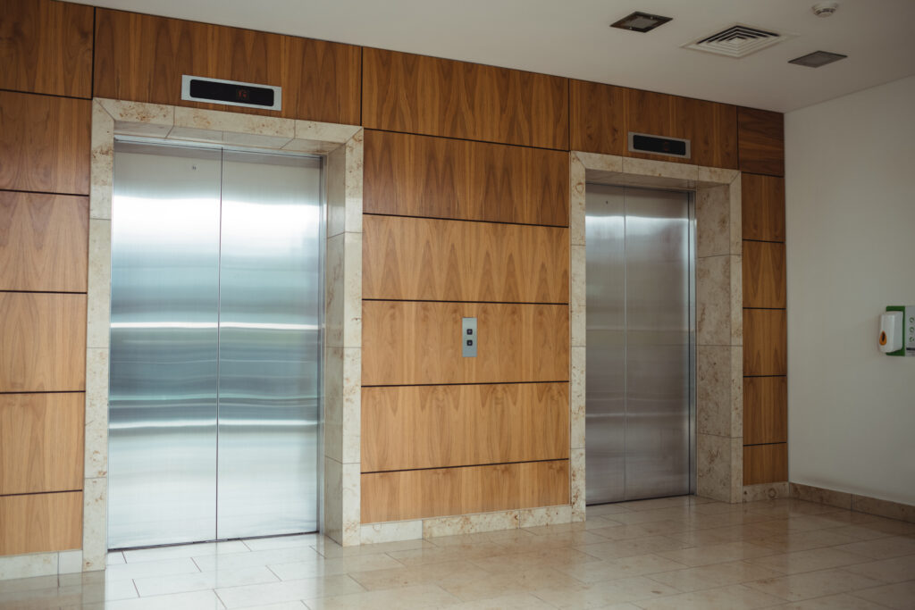 Radiant Elevator Commercial Elevator Or Lift Front View Inside The Commercial Building